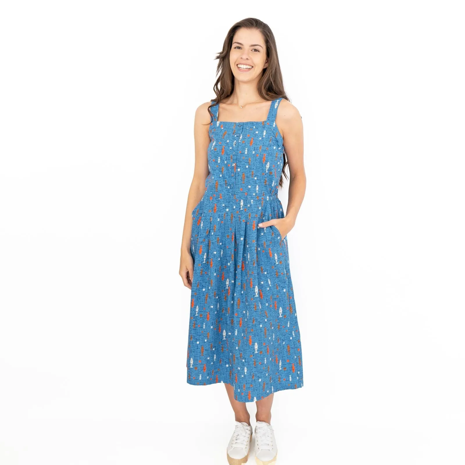 Seasalt Valley Roam Blue Boat Sleeveless Summer Dress