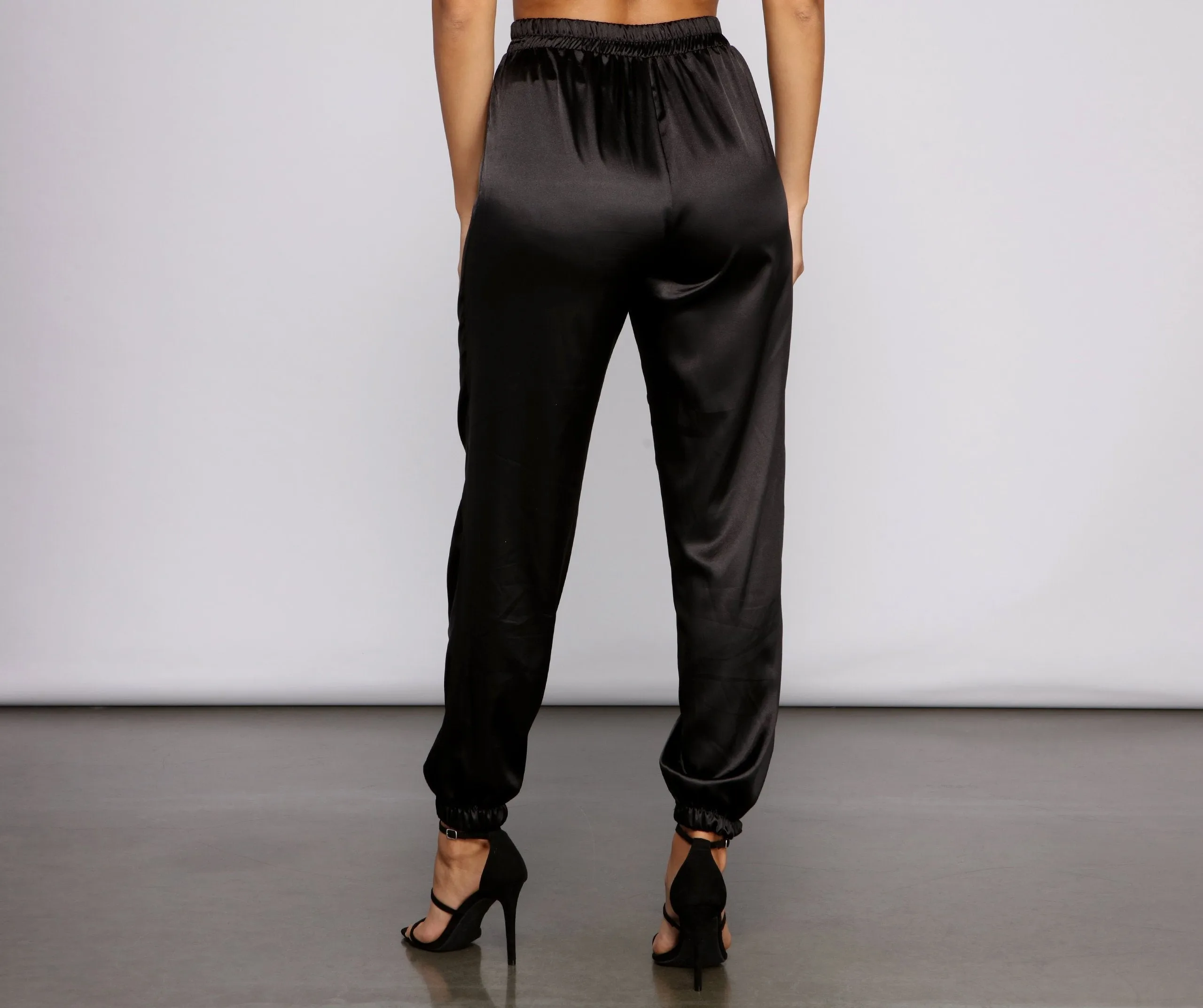 Sleek and Chic Satin Jogger Pants