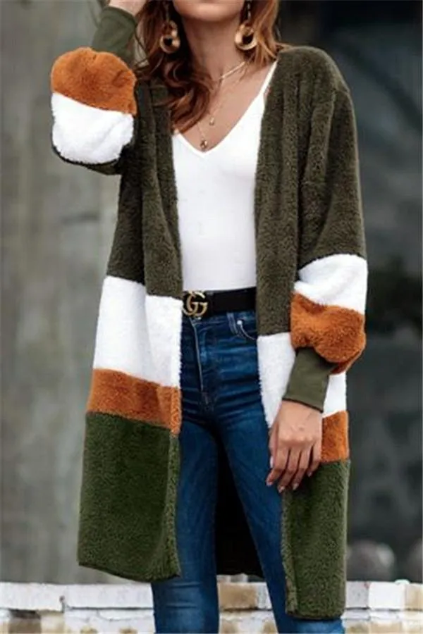 Soft Heart Long Fleece Cardigan