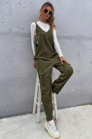 Solid Color Bow Jumpsuit