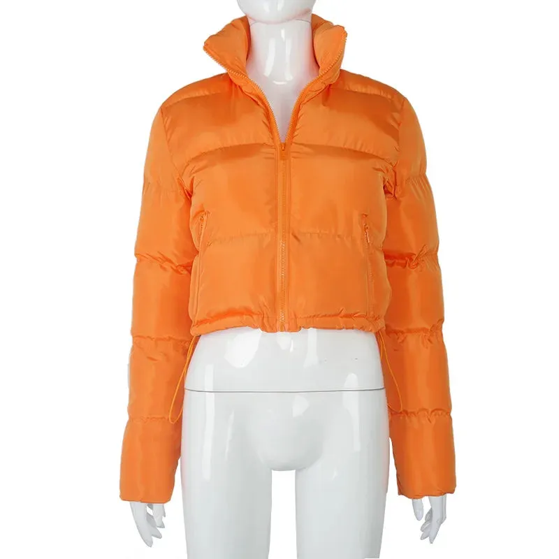 Solid Color Stand Collar Puffer Jacket (6 colors)