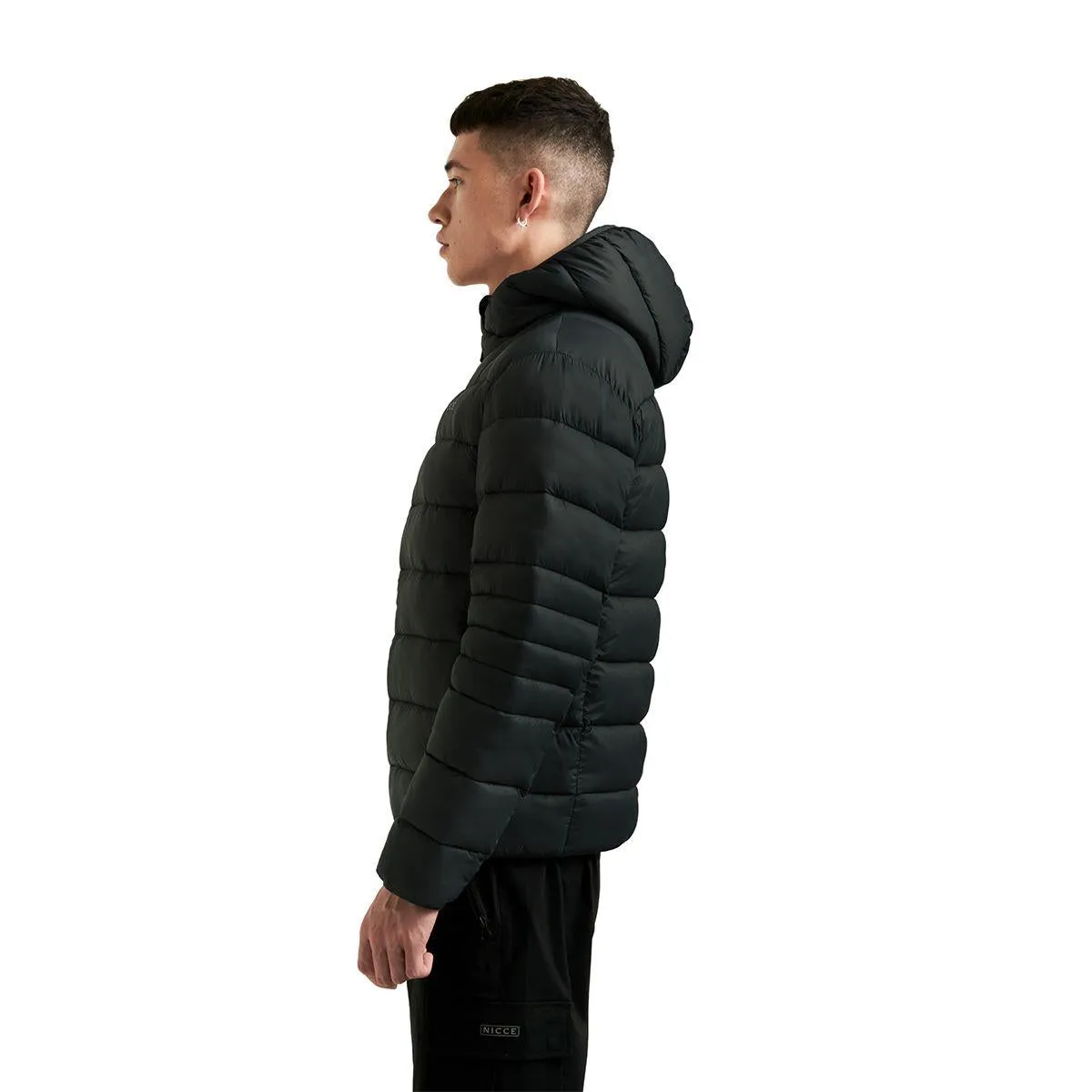 Stylish Men's Nicce Water-Resistant Hooded Puffer Jacket with Zip Pockets - Perfect for Cold Weather!