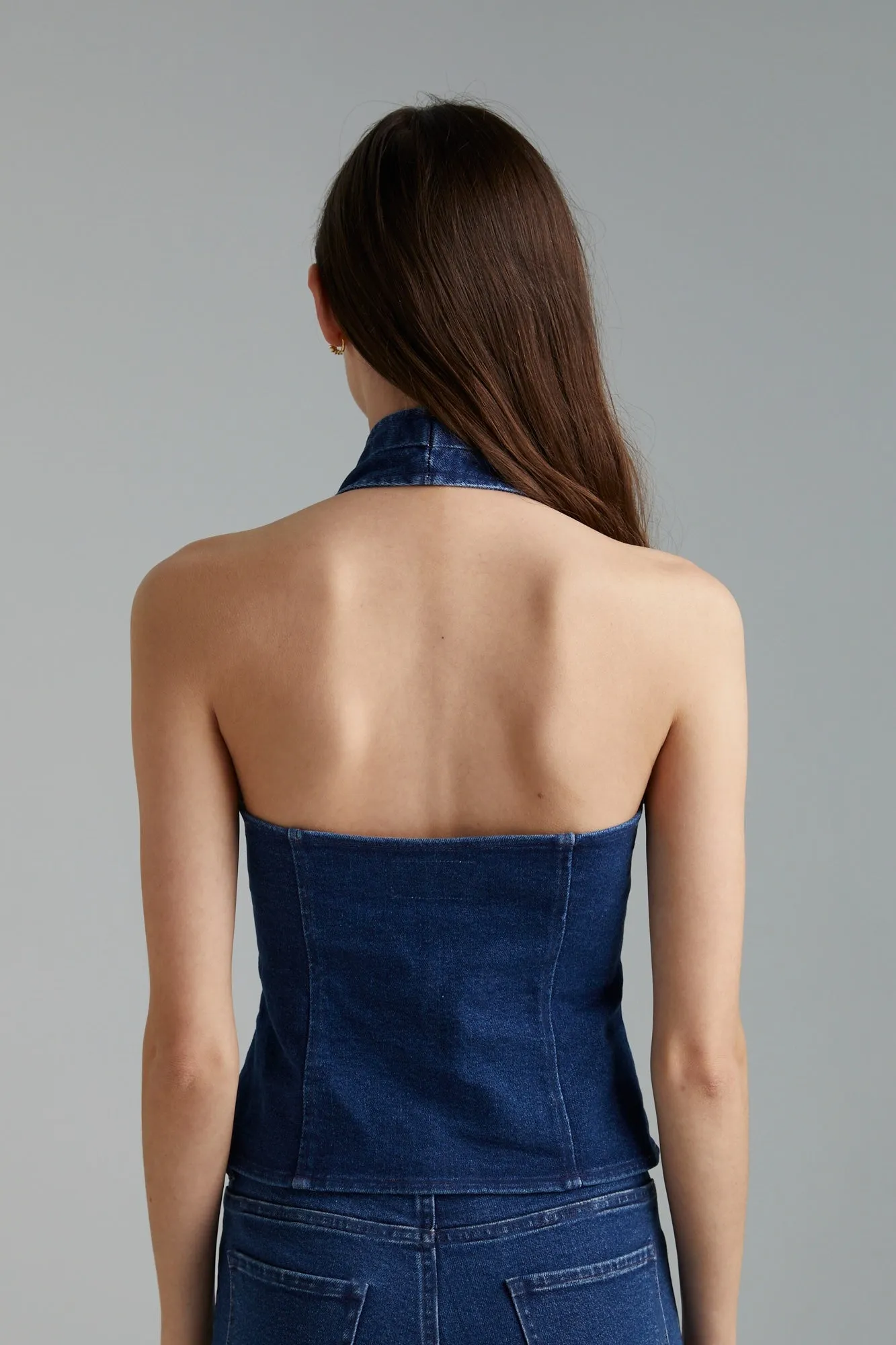 SUMMI SUMMI Womens Halter Vest - Indigo