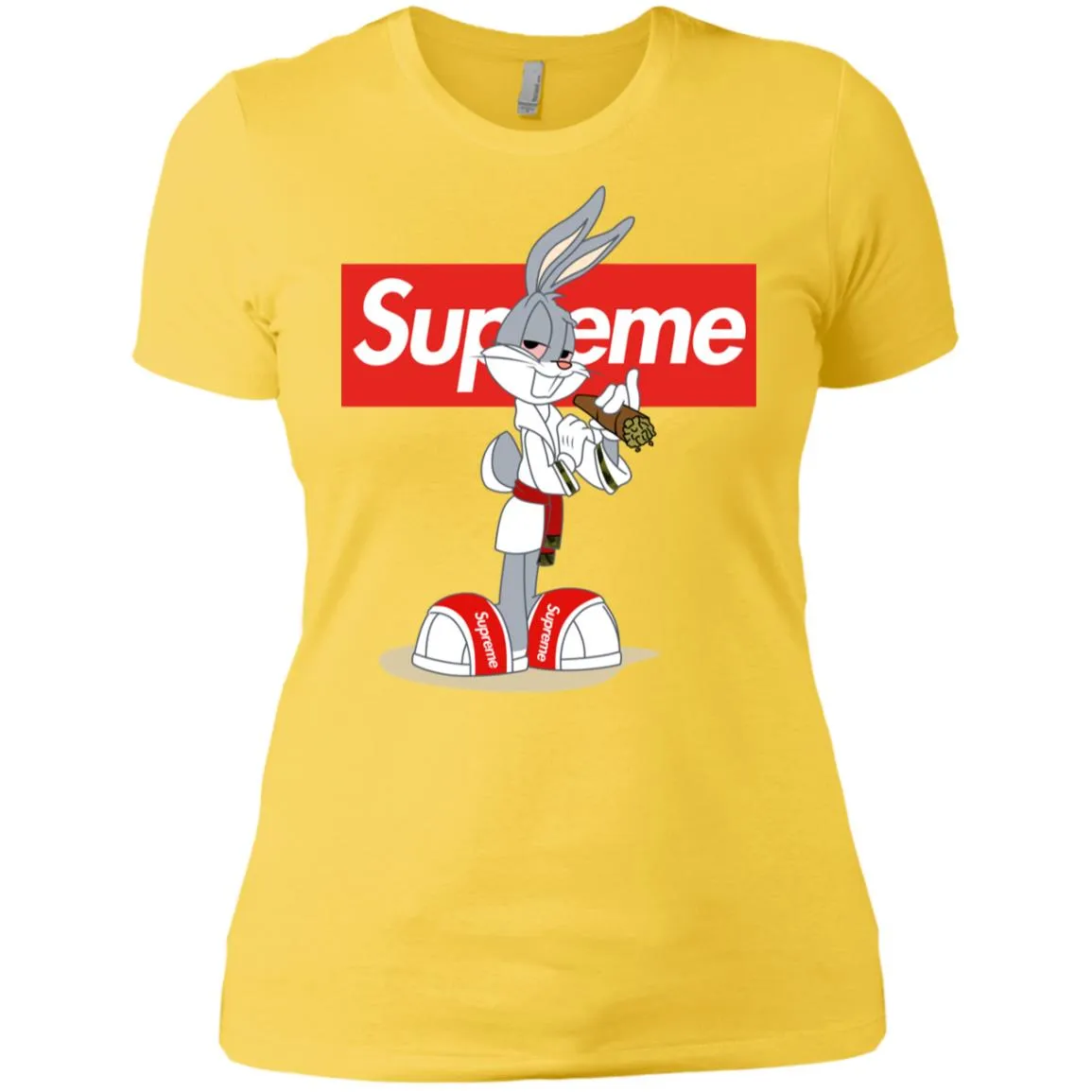 Supreme Rabbit Smoking T-shirt Women Cotton T-Shirt