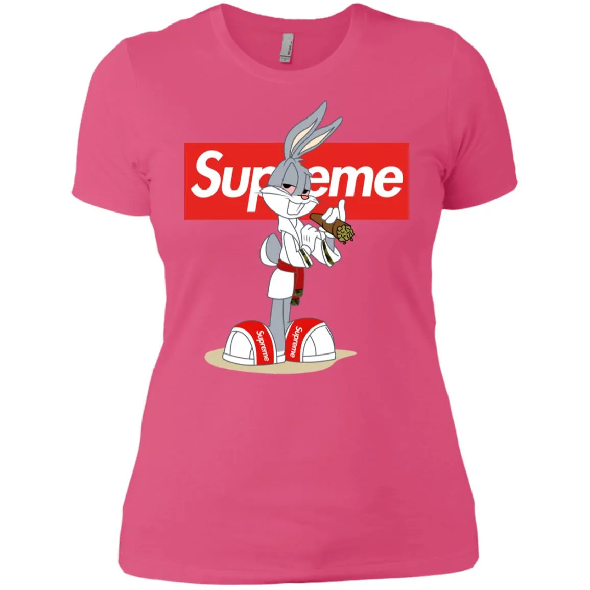 Supreme Rabbit Smoking T-shirt Women Cotton T-Shirt