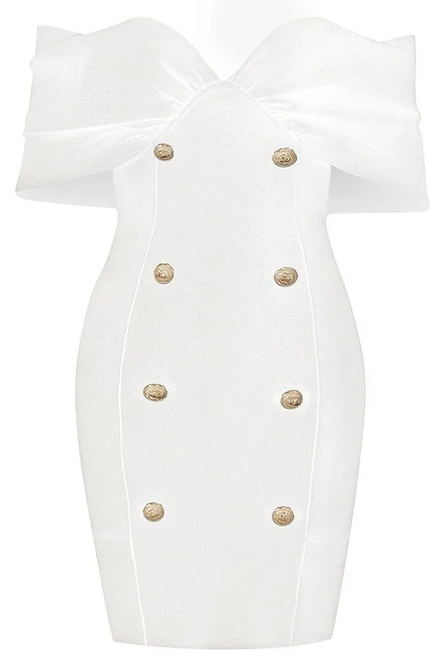 Tanya Bandage Mini Dress - Pearl White