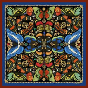 The Jewel & Tropical Butterfly Silk Scarf | 90x90cm [Preorder]