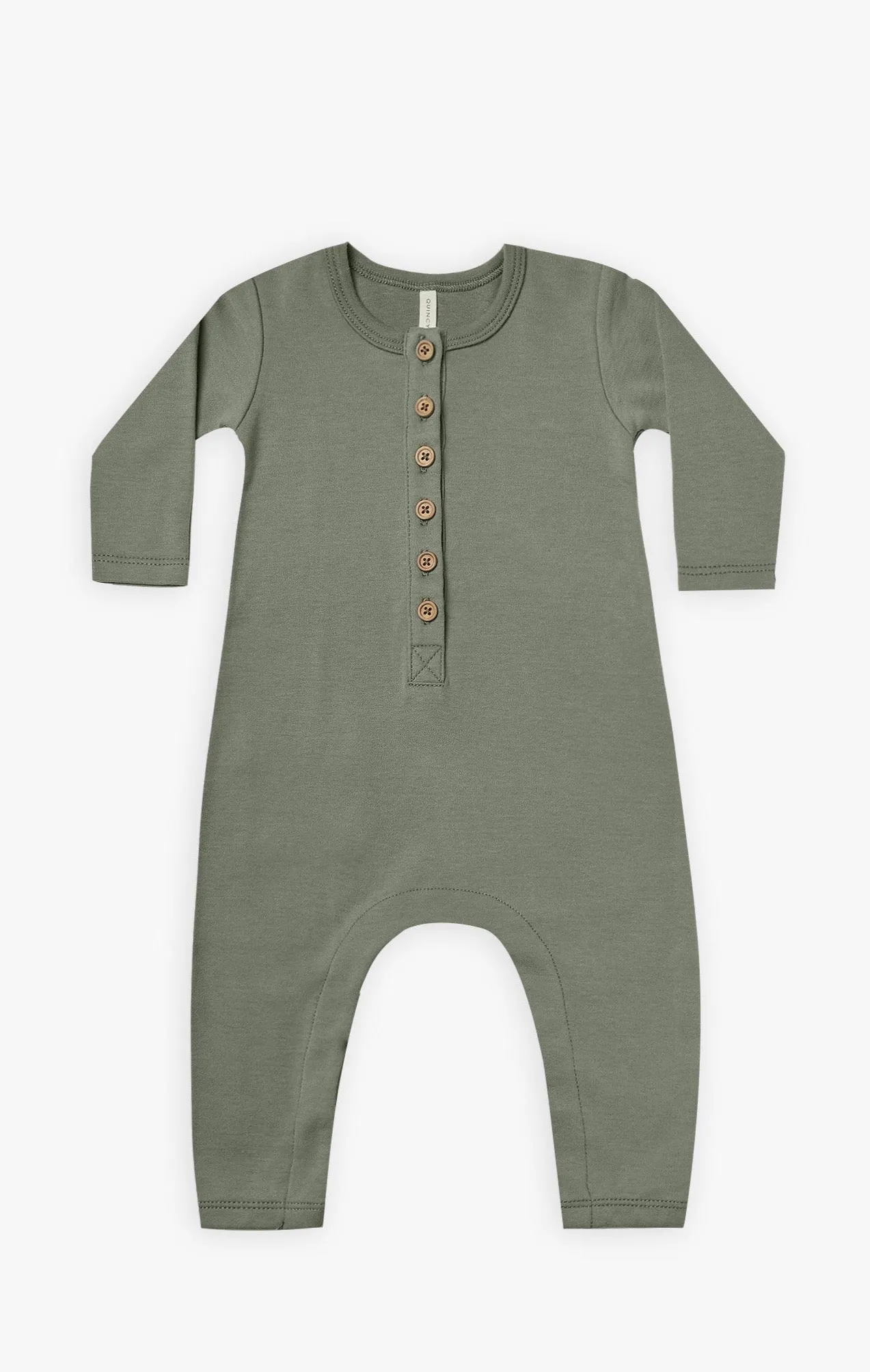 The Longsleeve Jumpsuit by Quincy Mae - Basil - KIDS