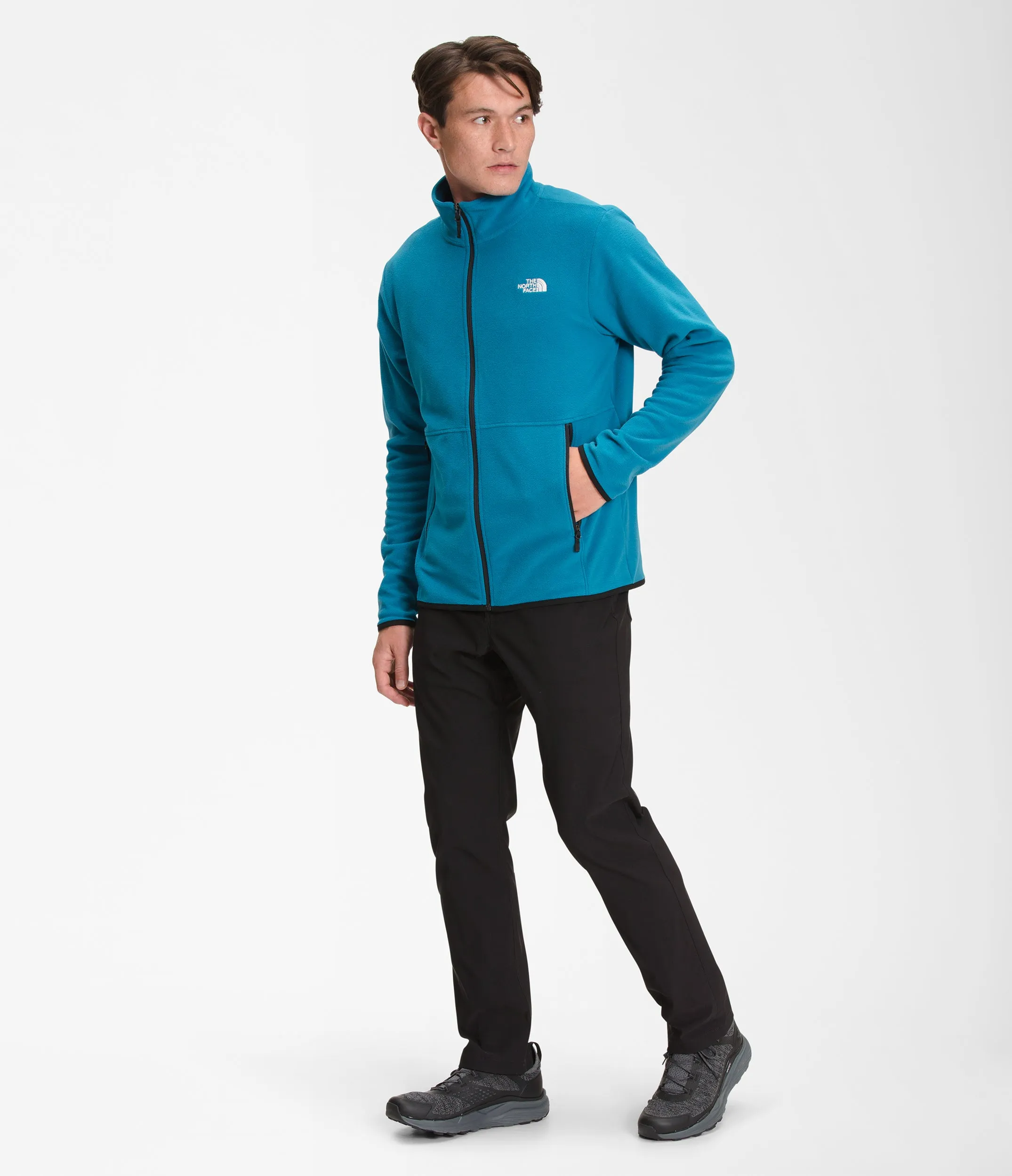 The North Face Mens TKA Glacier Fleece Full Zip Jacket - Banff Blue