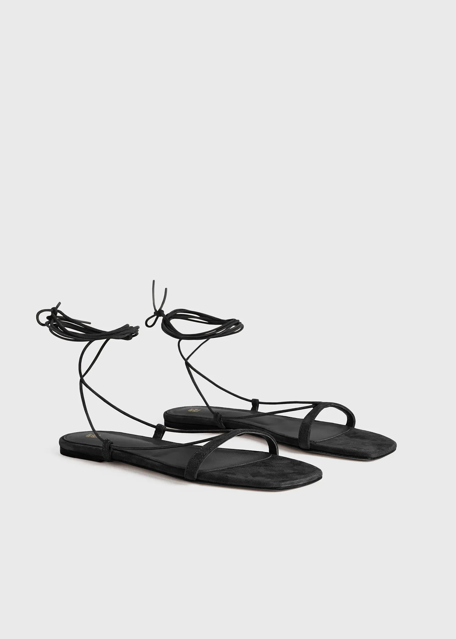 The Suede Tie Sandal black