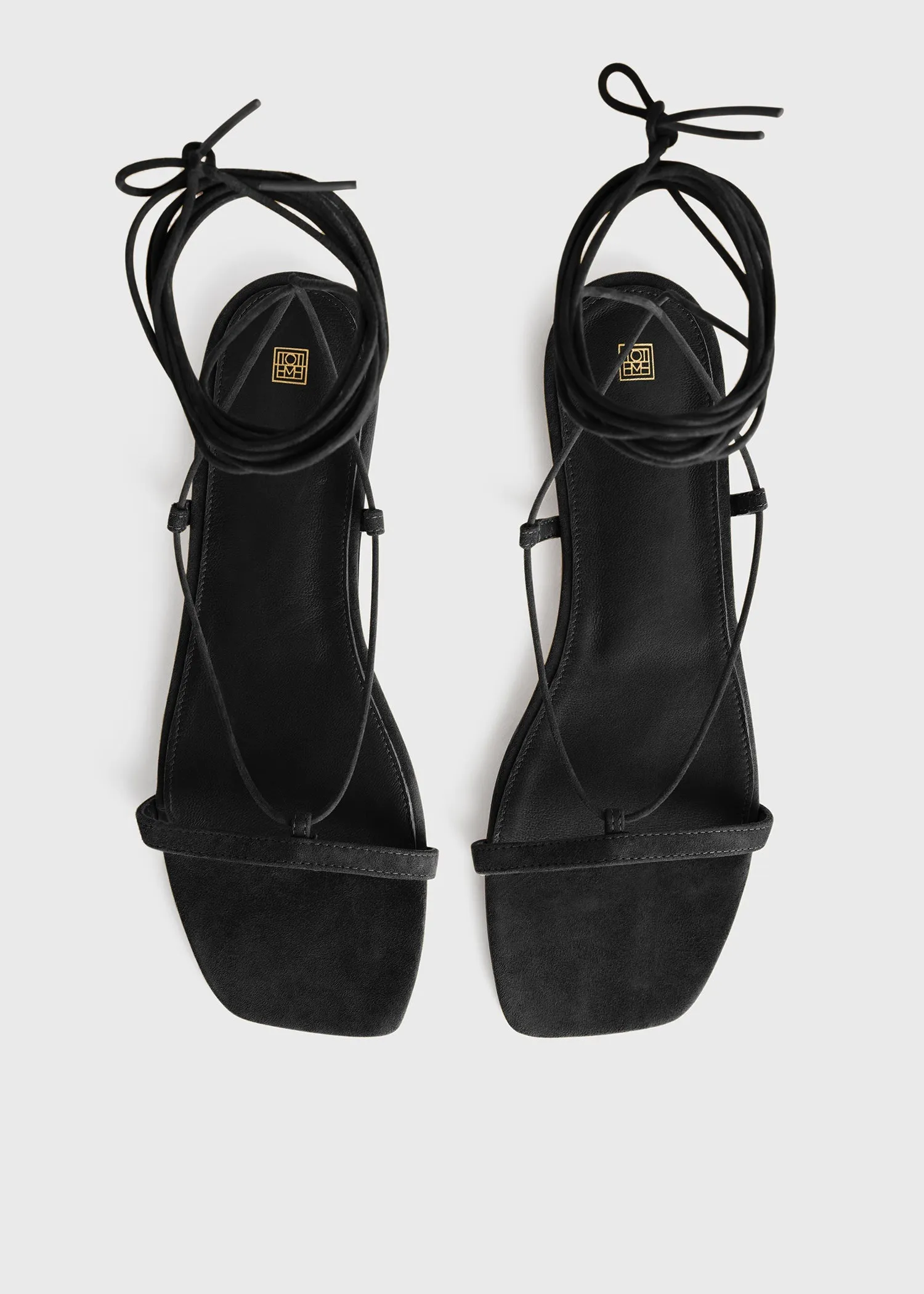 The Suede Tie Sandal black