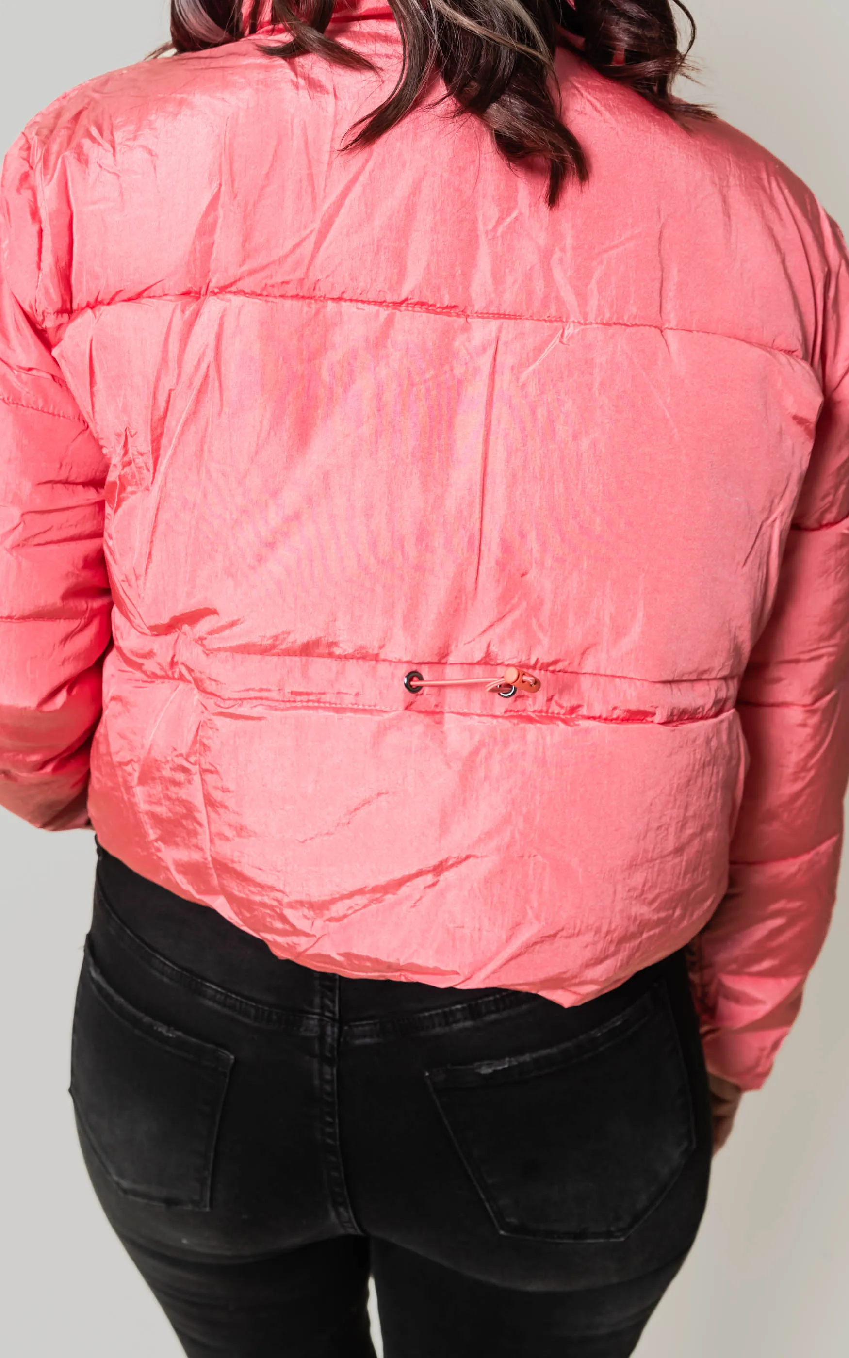 TREND TAKER PUFFER JACKET Tea Rose - Final Sale