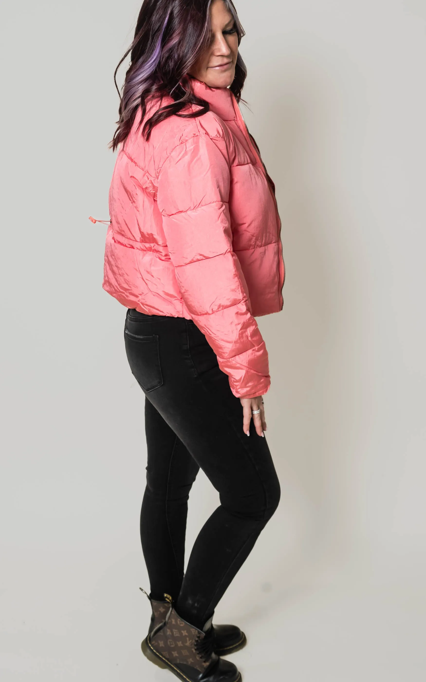 TREND TAKER PUFFER JACKET Tea Rose - Final Sale