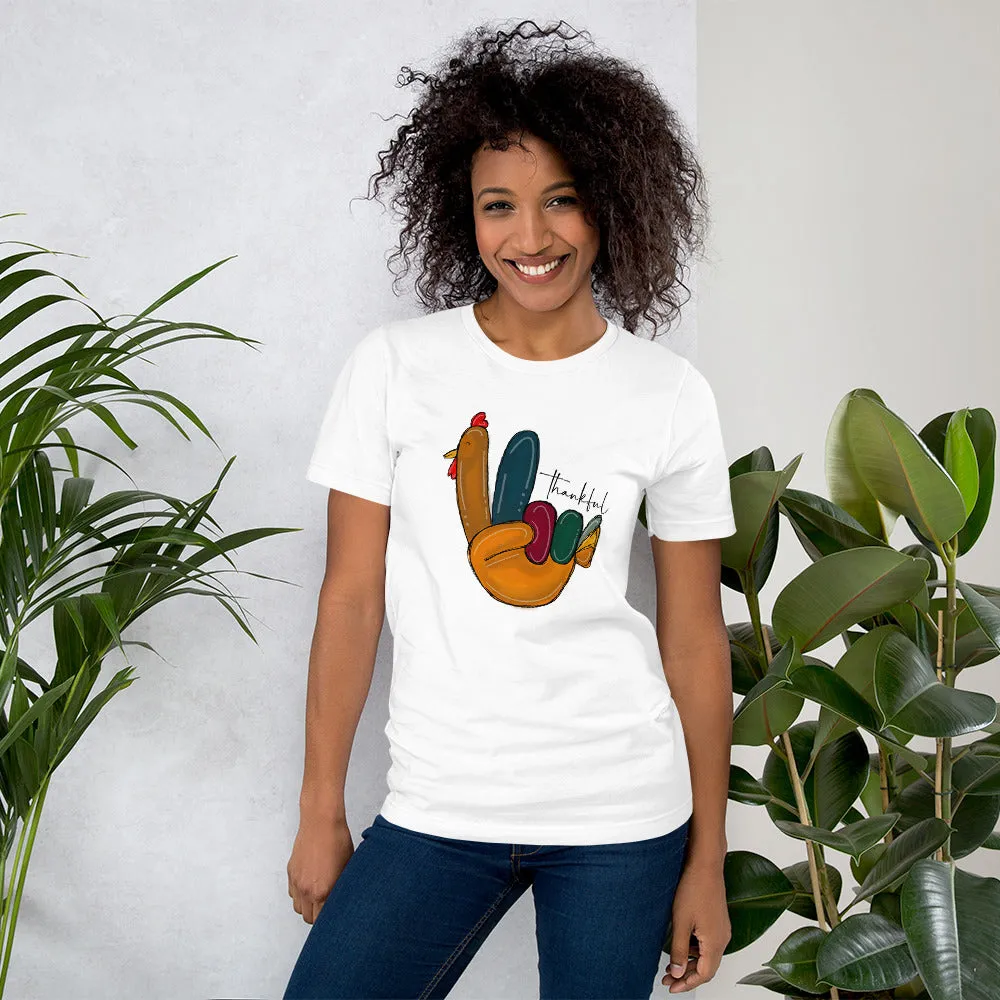 Turkey Hand Peace Shirt Thankful