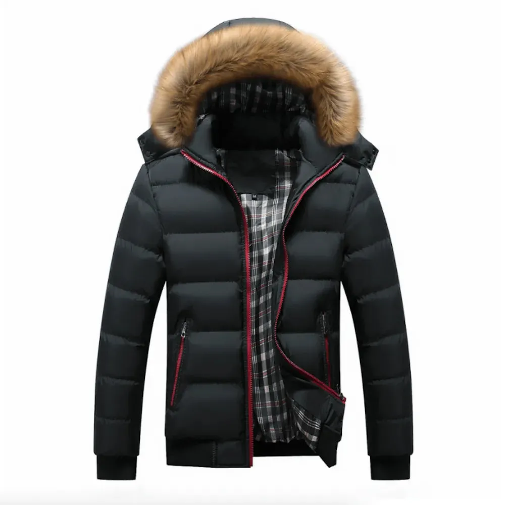 Two Tone Puffer Jacket W/Removable Hood