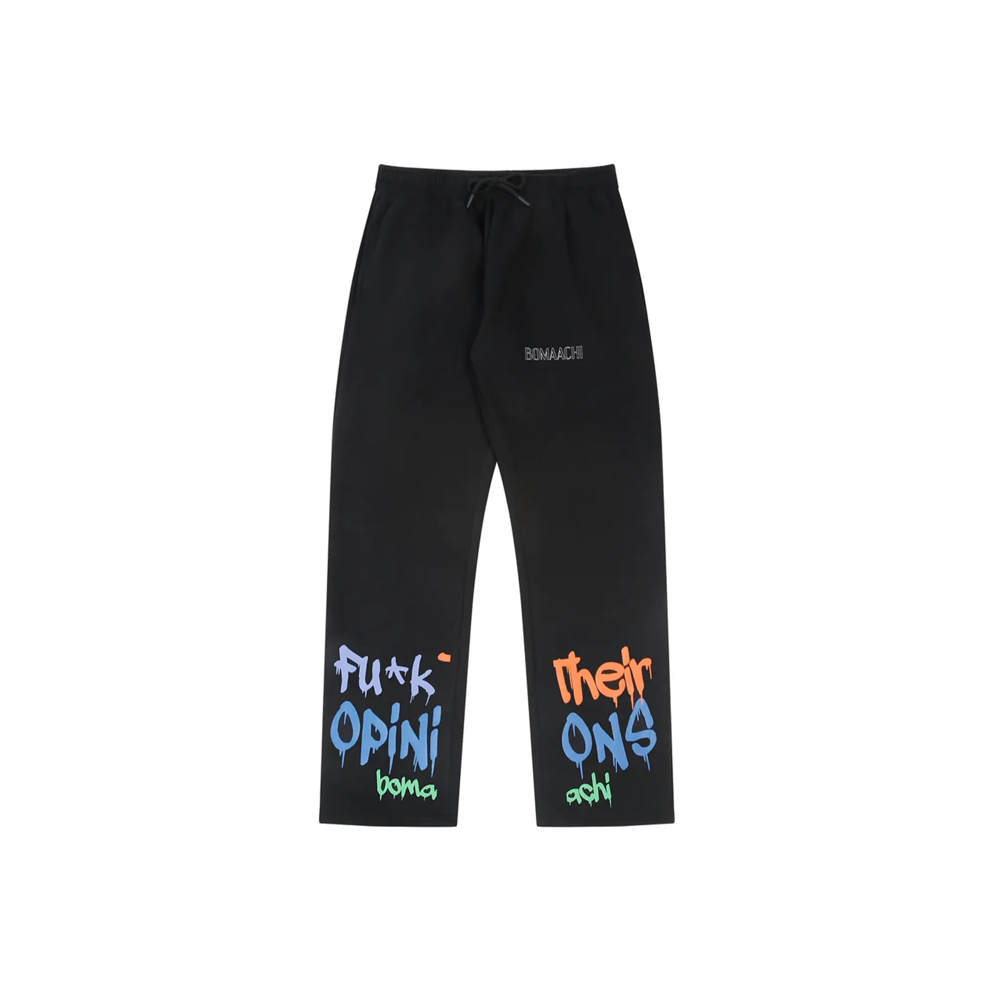 Unisex FTO multi-color Printed Joggers Black