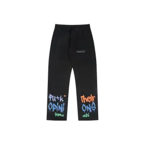 Unisex FTO multi-color Printed Joggers Black