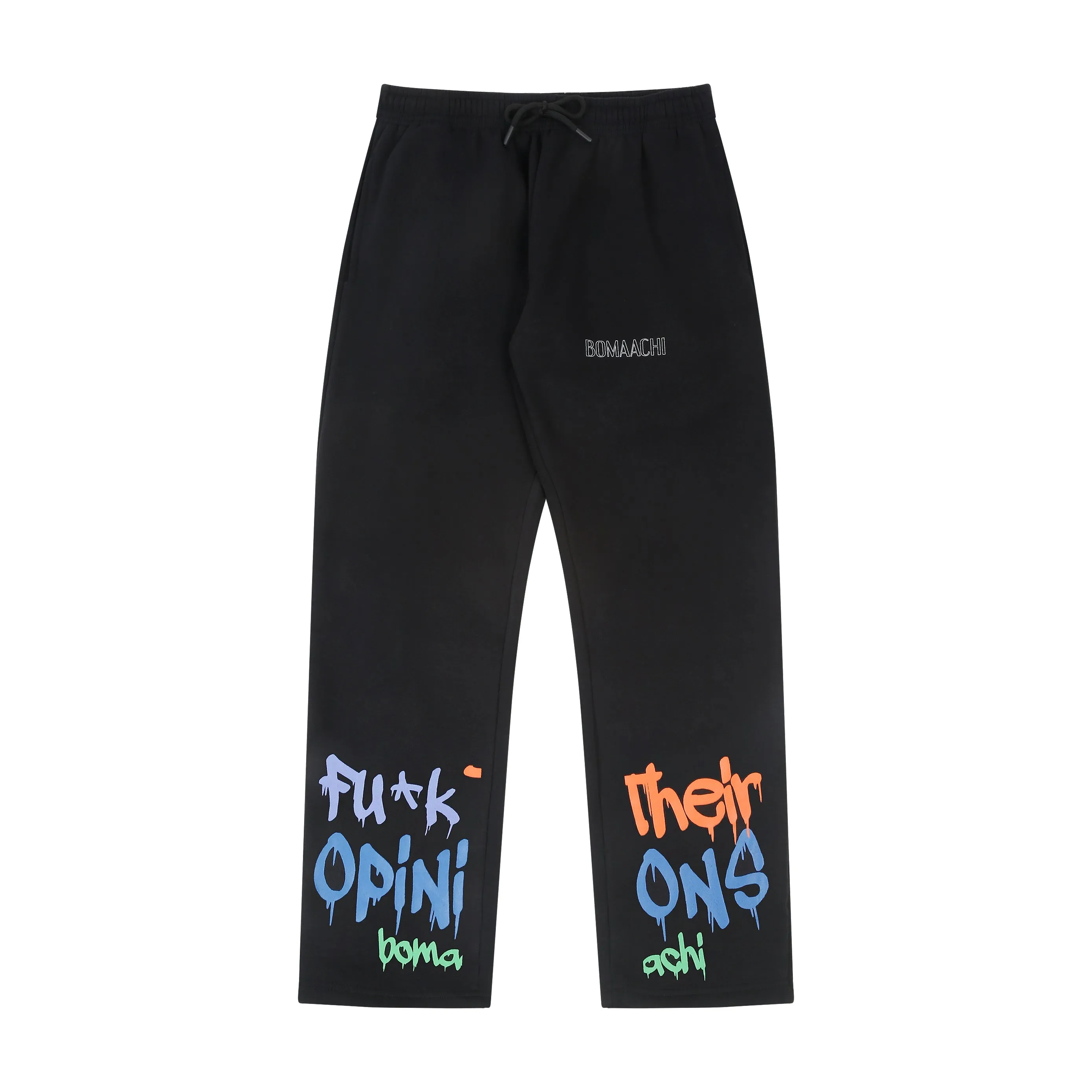 Unisex FTO multi-color Printed Joggers Black