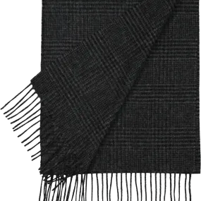 Unisex Wool Scarf - Webb Check - Charcoal & Black