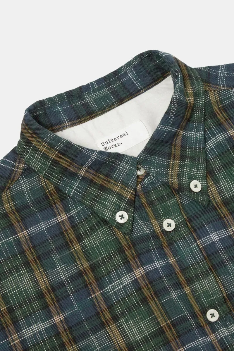 Universal Works Daybrook Shirt (Green Ikat Twill Check)