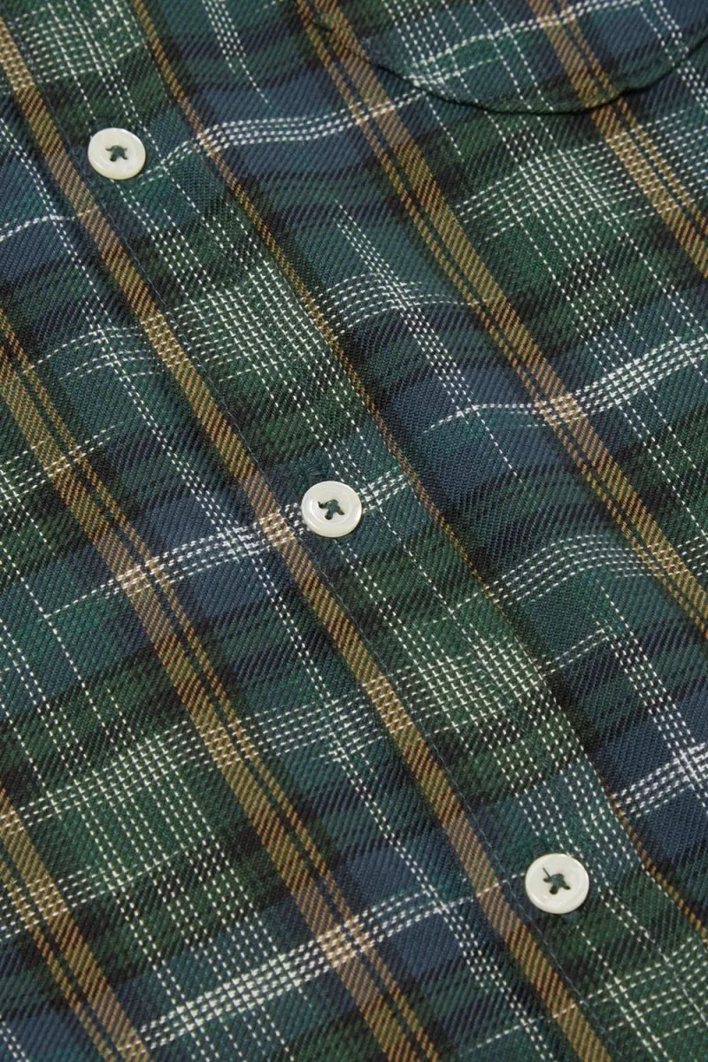 Universal Works Daybrook Shirt (Green Ikat Twill Check)