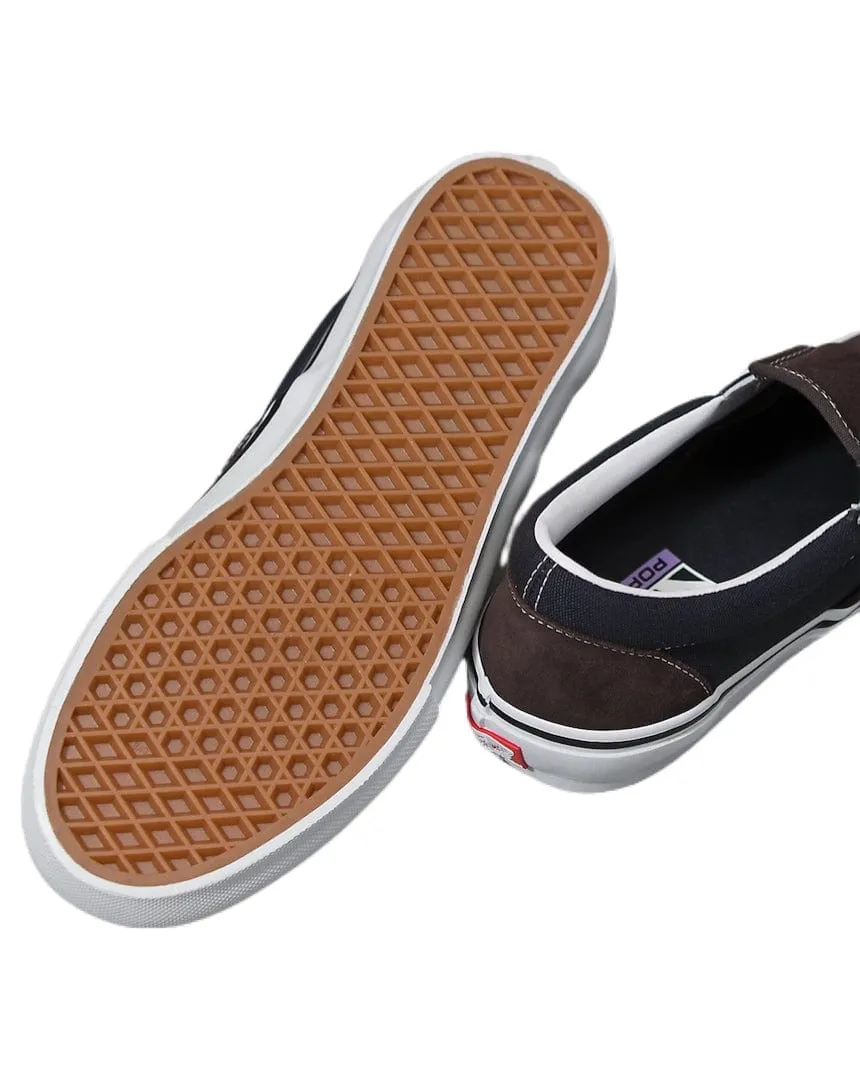 Vans Skate Slip On - Dark Brown / Navy