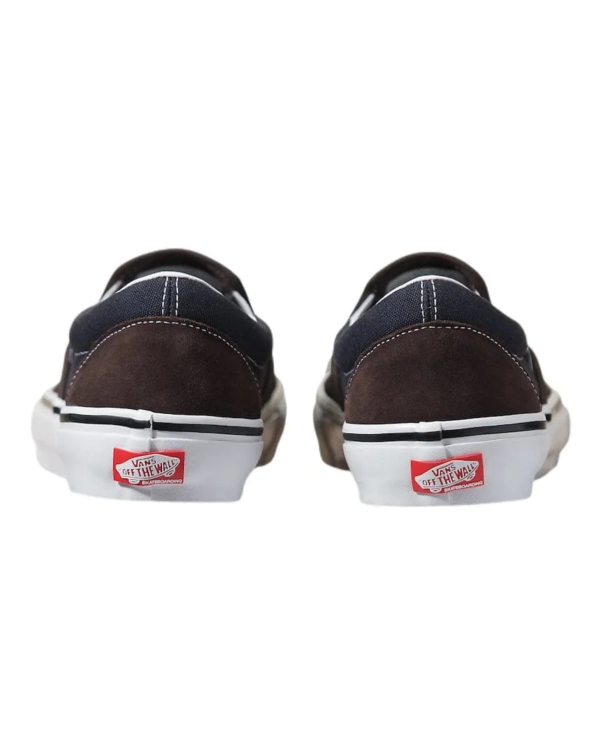 Vans Skate Slip On - Dark Brown / Navy