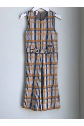 Vintage 70’s Plaid Bell Bottom Jumpsuit - Size 3