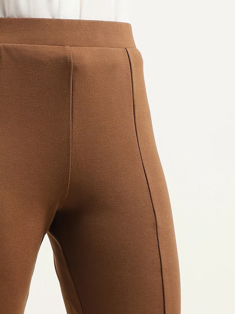 Wardrobe Brown Hem-Slit Trousers