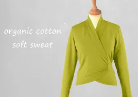 Wikkelvest van organische katoenen jogging / wrap cardigan of organic cotton sweat