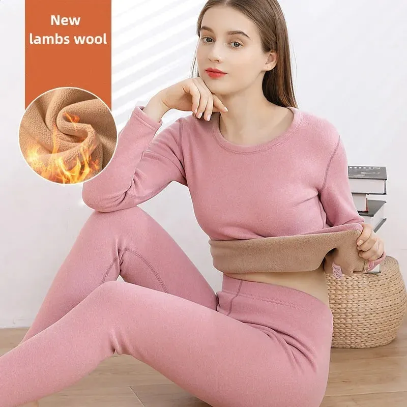 Winter Velvet Thermal Ladies Underwear Set - Shirt Pant inner wear