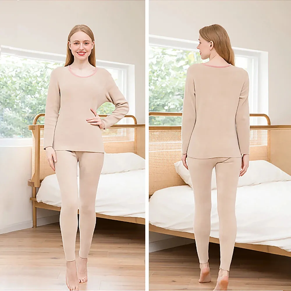 Winter Velvet Thermal Ladies Underwear Set - Shirt Pant inner wear