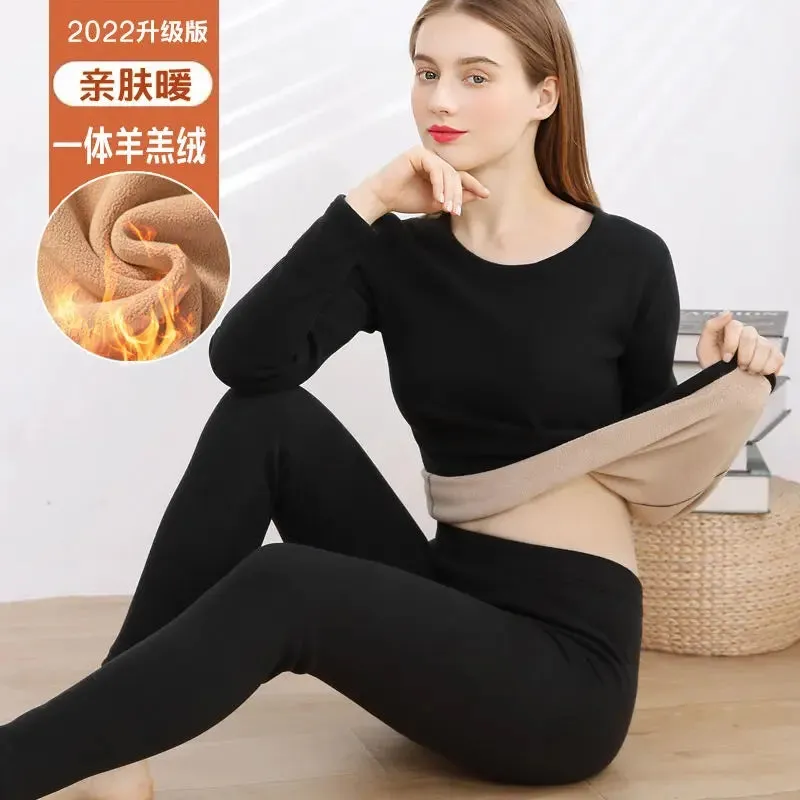 Winter Velvet Thermal Ladies Underwear Set - Shirt Pant inner wear