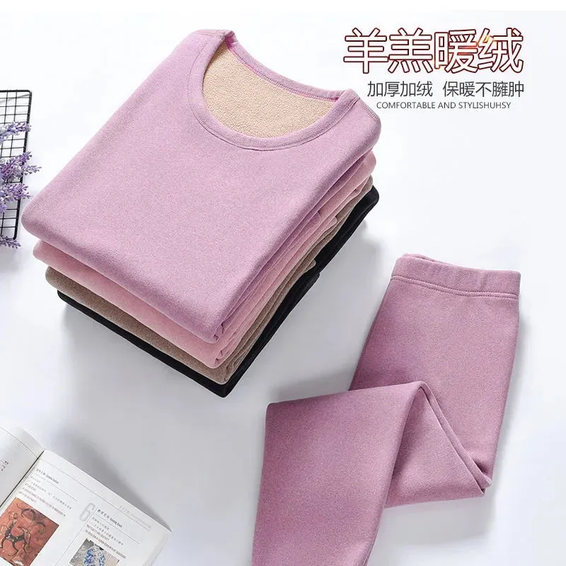 Winter Velvet Thermal Ladies Underwear Set - Shirt Pant inner wear