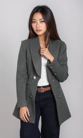 Women Elegant Overcoat (Green)