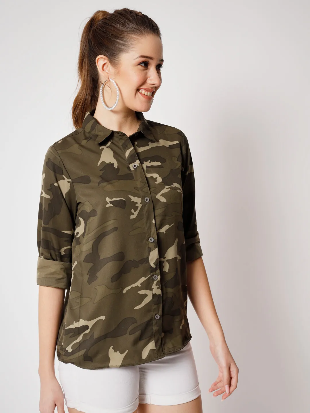 Women's Classic Camouflage Printed Shirt