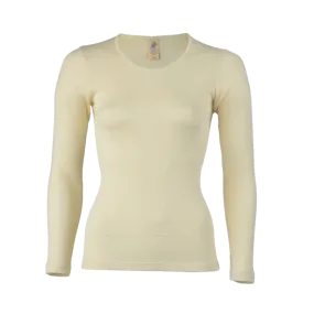 Women's Merino Wool & Silk Long Sleeve Shirt - Wheat