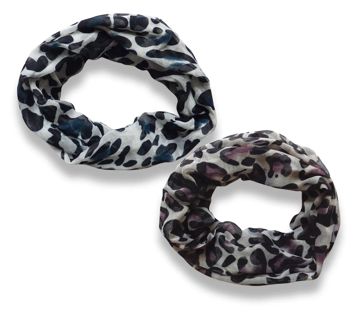 Women's Retro Fashion Two Tone Animal Print Infinity Loop Scarf