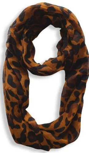 Women's Retro Fashion Two Tone Animal Print Infinity Loop Scarf