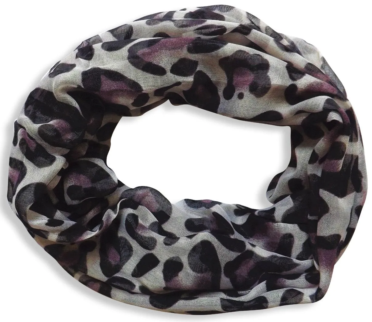 Women's Retro Fashion Two Tone Animal Print Infinity Loop Scarf