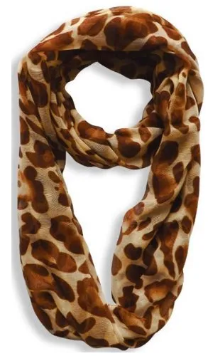 Women's Retro Fashion Two Tone Animal Print Infinity Loop Scarf