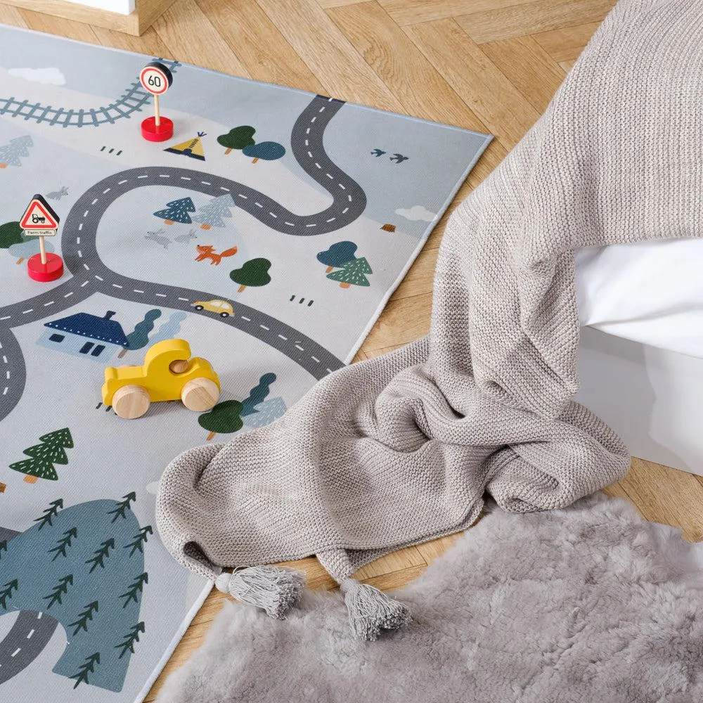 Woodlands Village Play Car Track Rug