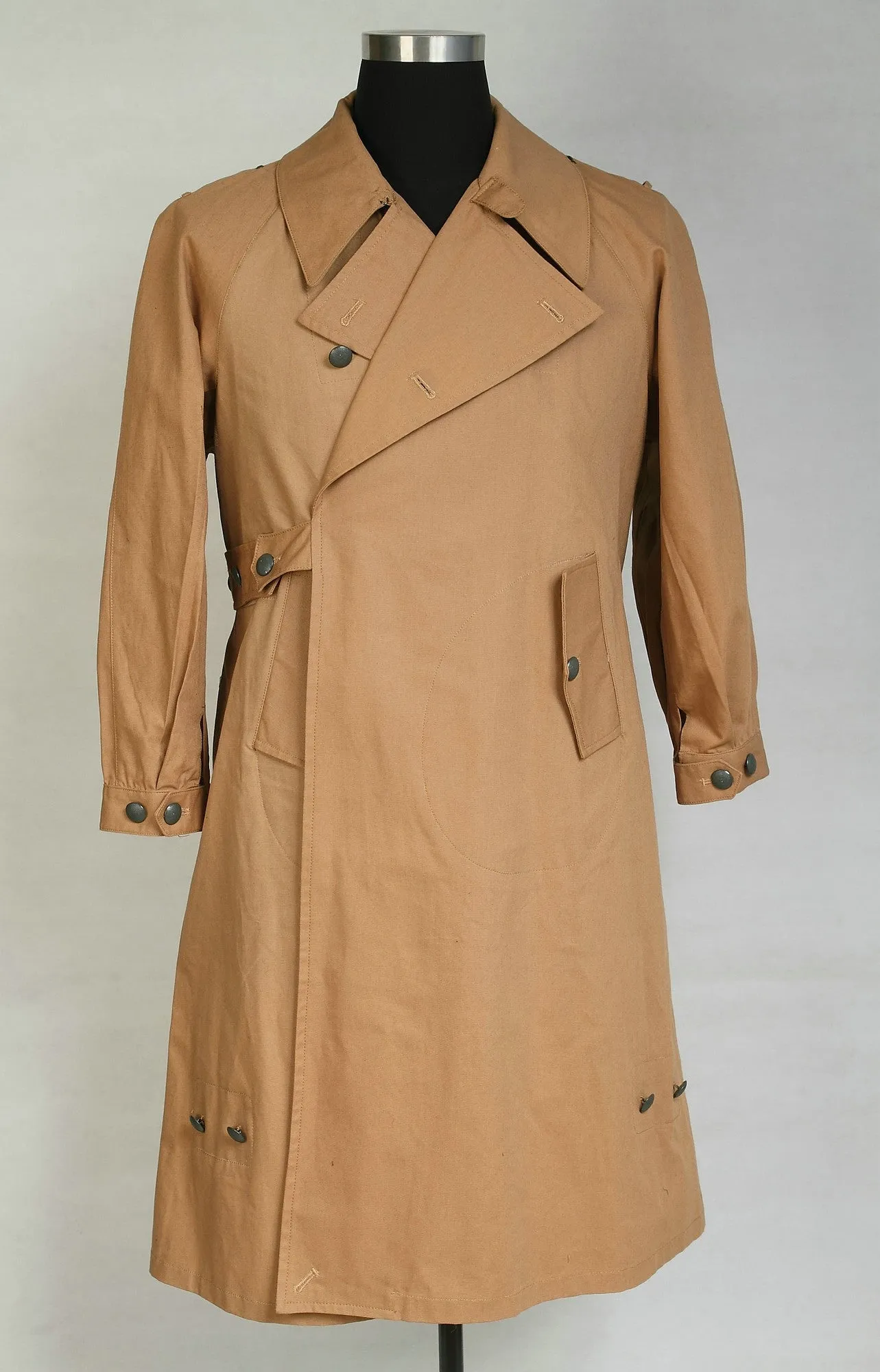 World War 2 WWII German Motorcyclist Wind Proof Overcoat Tan