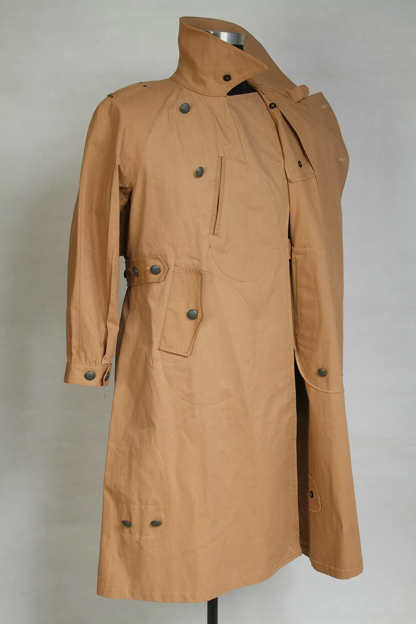 World War 2 WWII German Motorcyclist Wind Proof Overcoat Tan