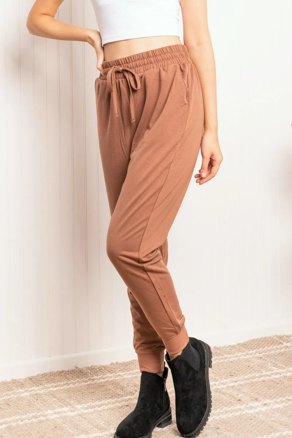 Zenana Full Size Drawstring Elastic Waist Joggers